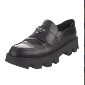 Prada Leather Loafers Monolith